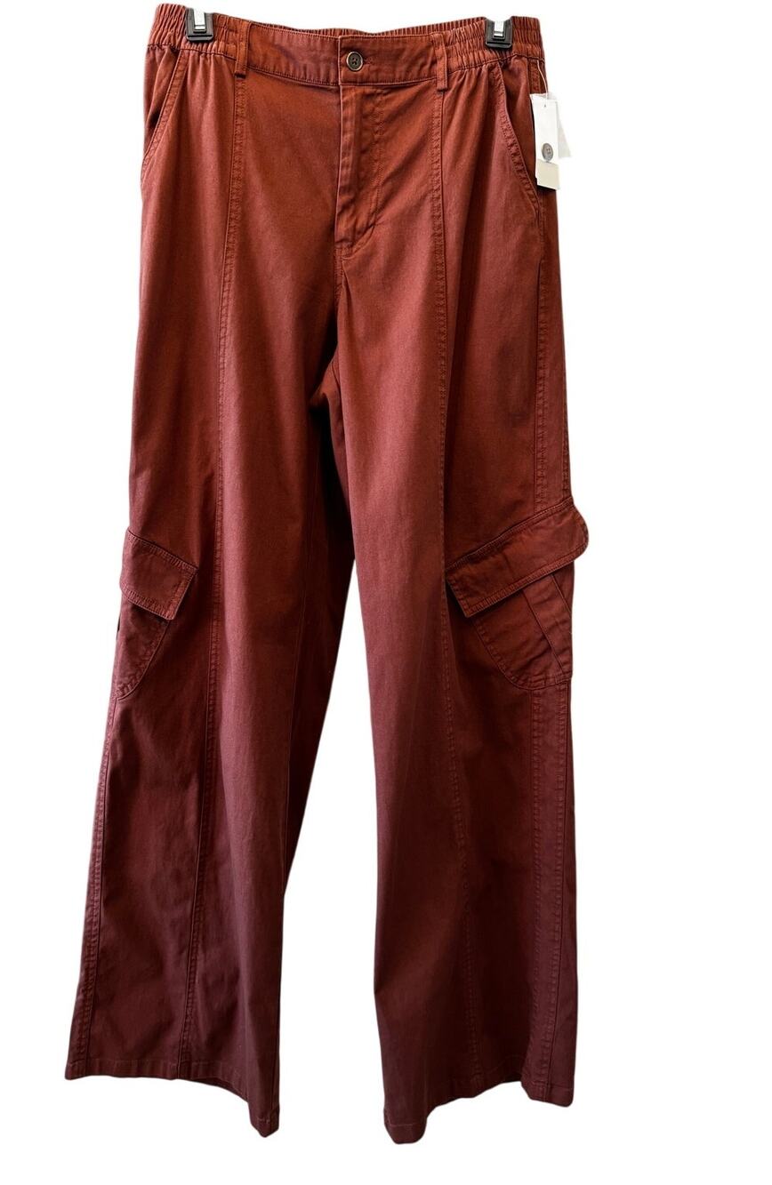 NEW BP. NORDSTROM Women's Retro Cotton Blend Wide Leg Cargo Trouser Pant Size 27
